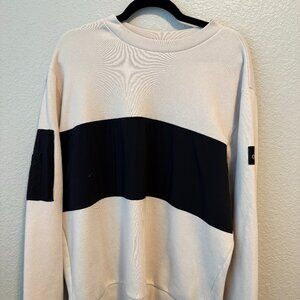 ALO Yoga | Cozy Sweatshirt Ecru Black Stripe | L